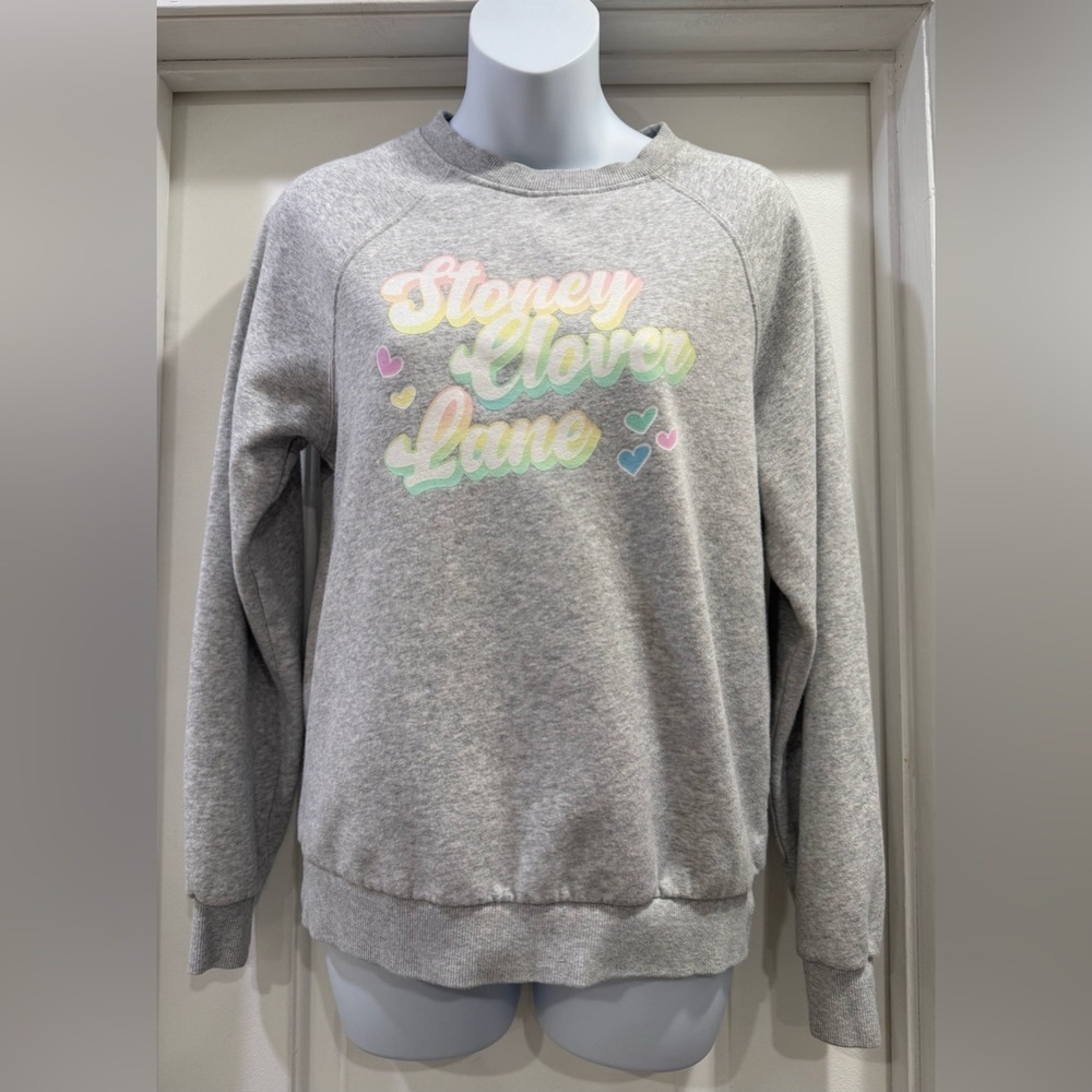 Stoney Clover Lane By Target Gray Sweatshirt with Pastel Logo Size XS